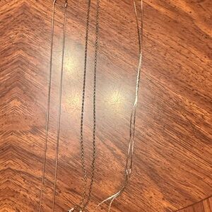 3 Delicate Gold Tone Layered Chains - Women Jewelry